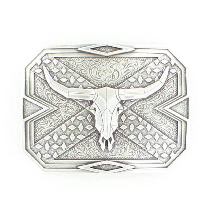 Nocona Rectangle Diamond Steerhead Skull Buckle ACCESSORIES - Additional Accessories - Buckles M&F Western Products