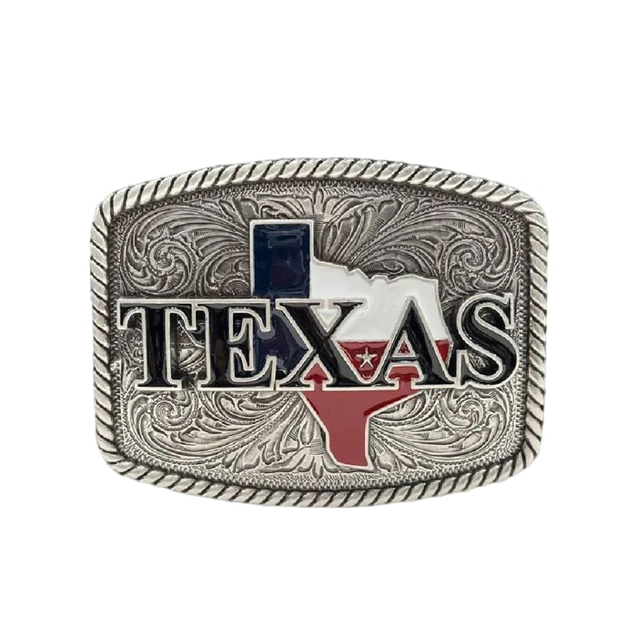 Nocona Rectangle Rope Edge Painted Texas Buckle ACCESSORIES - Additional Accessories - Buckles M&F Western Products
