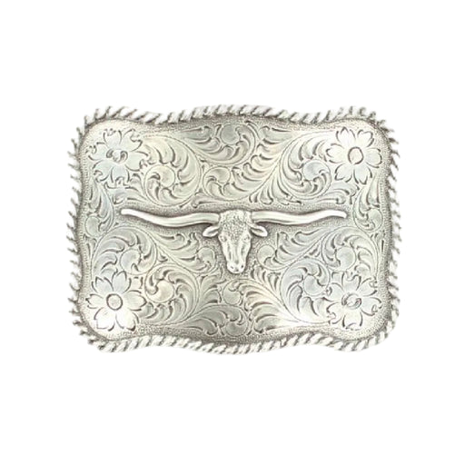 Nocona Youth Rectangle Rope Edge Longhorn Floral Buckle KIDS - Accessories - Belts M&F Western Products