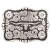 Nocona Rectangle Dot Edge Longhorn Floral Buckle ACCESSORIES - Additional Accessories - Buckles M&F Western Products