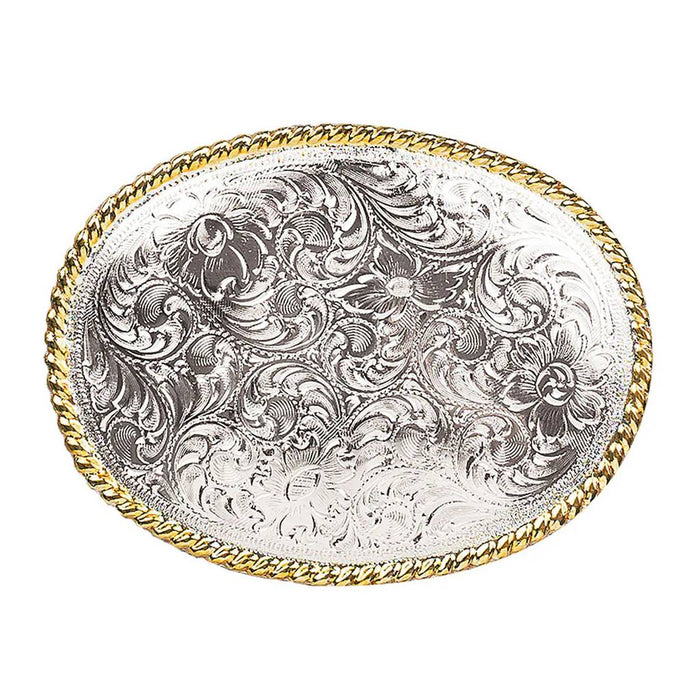 Nocona Oval Rope Edge Floral Scroll Buckle ACCESSORIES - Additional Accessories - Buckles M&F Western Products