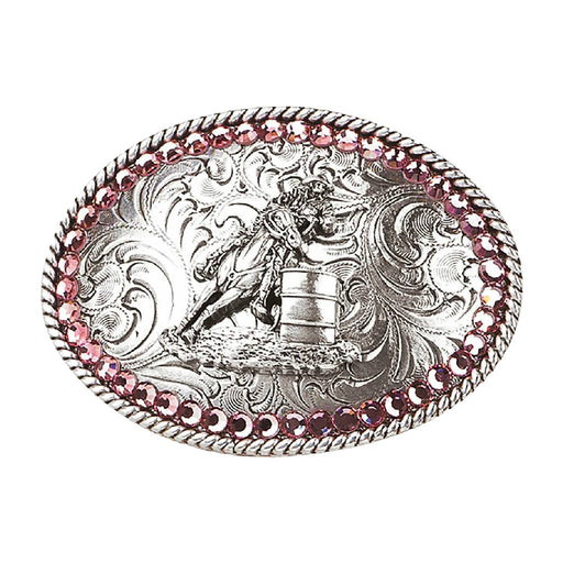 Blazin Roxx Girl's Oval Pink Rope Edge Barrel Racer Buckle KIDS - Accessories - Belts M&F Western Products
