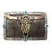 Crumrine Rectangle Cow Skull Turquoise Buckle ACCESSORIES - Additional Accessories - Buckles M&F Western Products