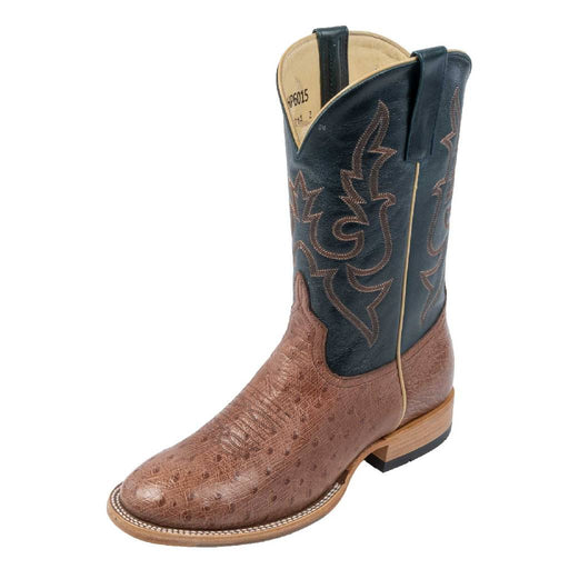 Horse Power Men's Round Toe Rum Brown Smooth Ostrich Western Boot MEN - Footwear - Exotic Western Boots Horse Power