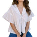 Embo Airy Collar White Blouse WOMEN - Clothing - Tops - Short Sleeved Raisonnel