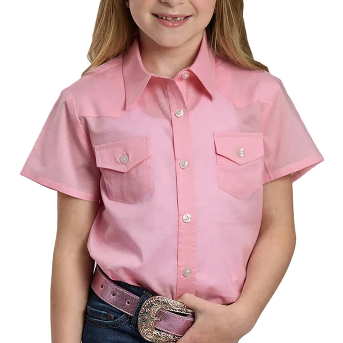 Roper Girl's Solid Pink Western Top KIDS - Girls - Clothing - Tops - Short Sleeve Tops Roper Apparel & Footwear