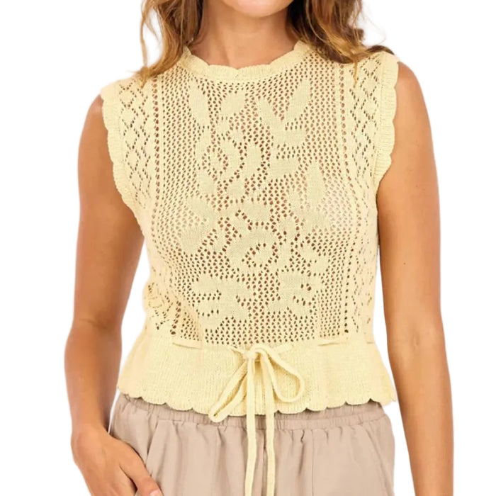 Sage The Label Dawn Sweater Pale Yellow Tank Top WOMEN - Clothing - Tops - Sleeveless Sage The Label