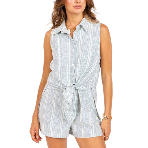 Sage The Label Flying Kite Blue Ivory Romper WOMEN - Clothing - Jumpsuits & Rompers Sage The Label