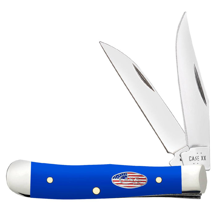 Case Royal Blue Synthetic Smooth Tiny Trapper Knives W.R. Case