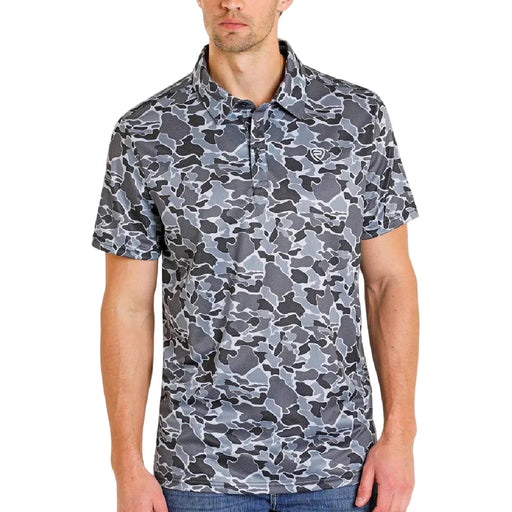 Rock & Roll Denim Men's Charcoal Camo Mesh Polo Shirt MEN - Clothing - Shirts - Short Sleeve Panhandle