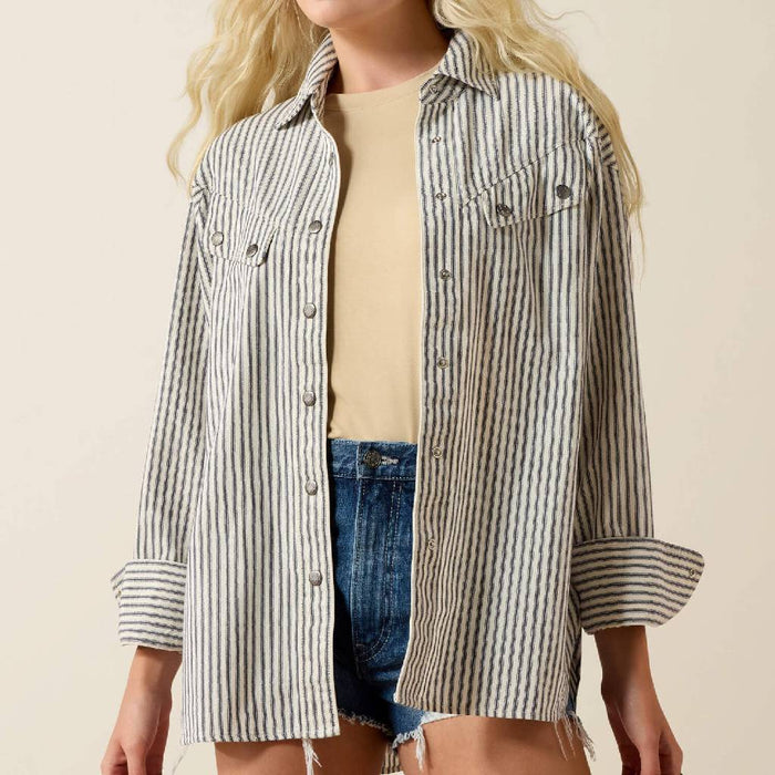 Ariat Women's Charleston Denim Twill Stripe Shirt WOMEN - Clothing - Tops - Long Sleeved Ariat Clothing