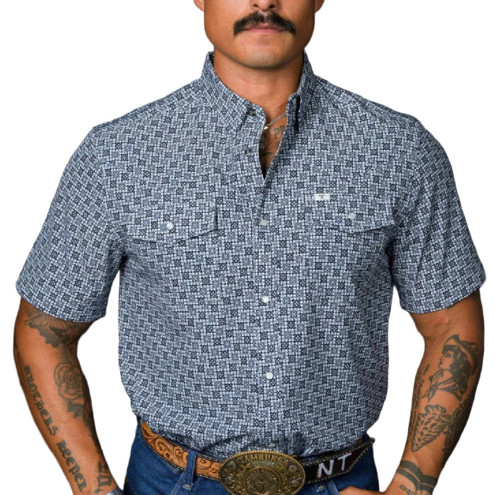 Ferrell Brand Men's Blue Colton Pearl Snap Shirt MEN - Clothing - Shirts - Short Sleeve Ferrell Brand
