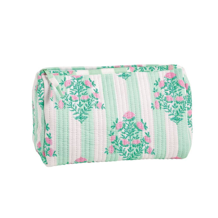 Mud Pie Dahlia Block Print Green Case ACCESSORIES - Luggage & Travel - Cosmetic Bags Mud Pie