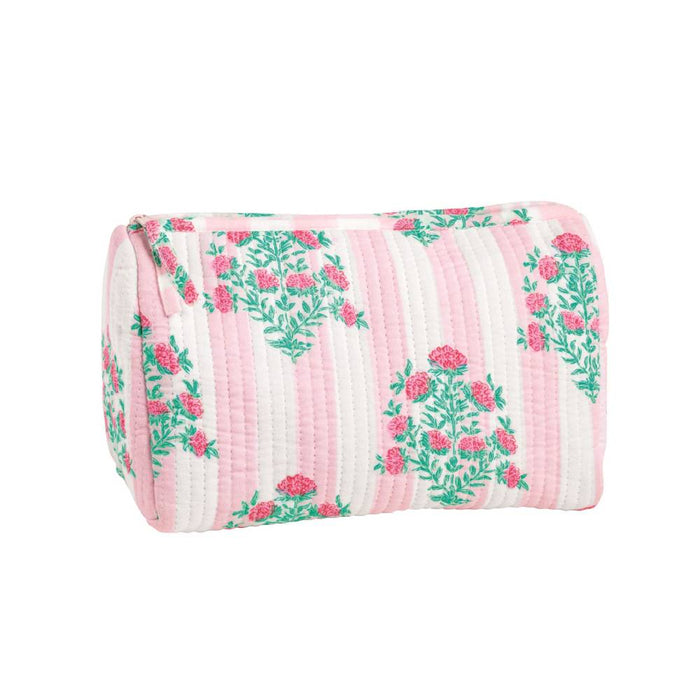 Mud Pie Dahlia Block Print Pink Case ACCESSORIES - Luggage & Travel - Cosmetic Bags Mud Pie