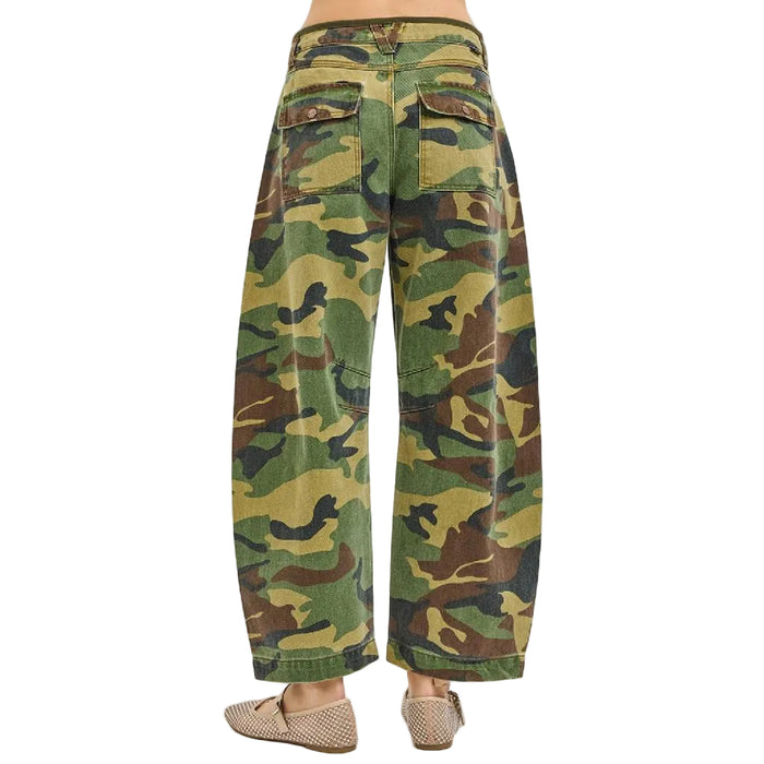 Risen Mid Rise Crop Barrel Camo Pant WOMEN - Clothing - Pants & Leggings Risen Jeans