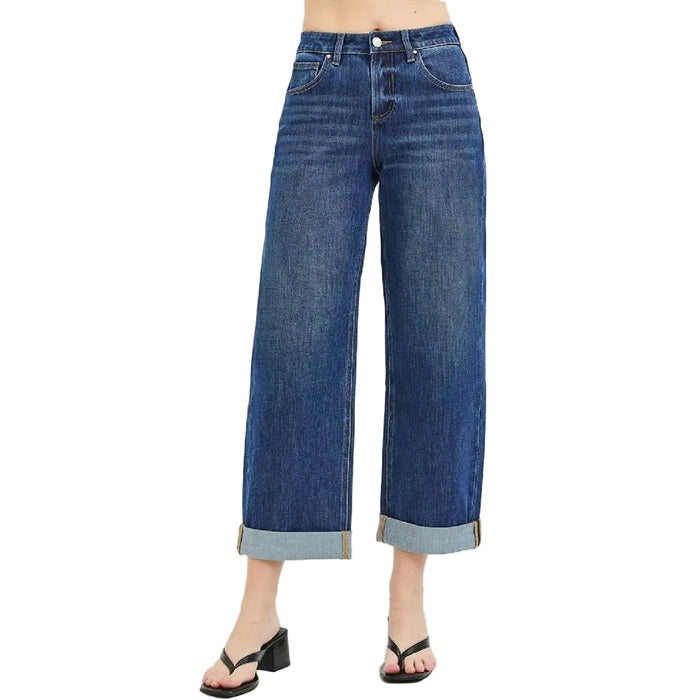 Risen Stretch Slouchy Crop Barrel Cuffed Jean WOMEN - Clothing - Jeans Risen Jeans