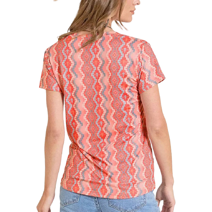 Panhandle Slim Women's Aztec Print Scarlet Performance Tee WOMEN - Clothing - Tops - Short Sleeved Panhandle