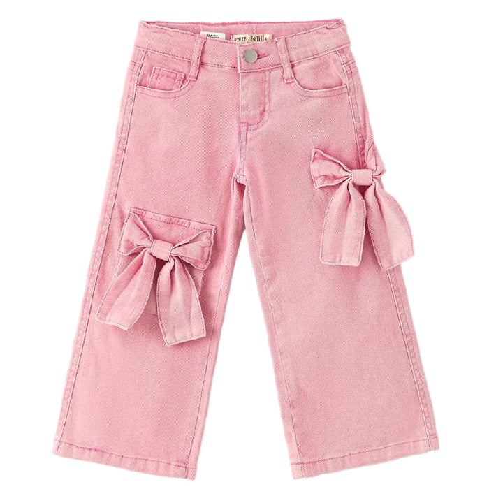 Girl's Denim Bow Pink Pants KIDS - Girls - Clothing - Pants Rylee Faith Designs
