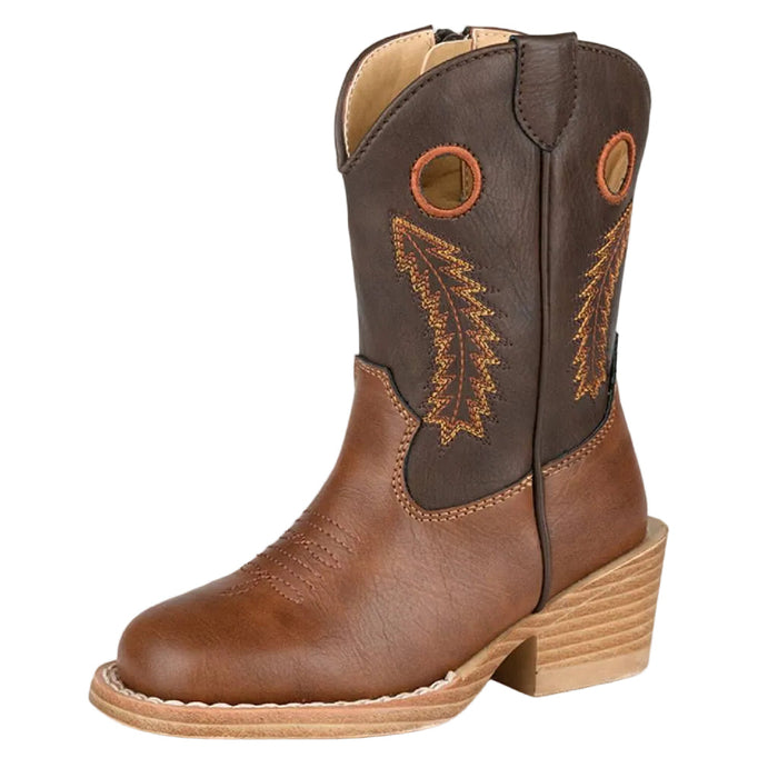 Roper Boy's Square Toe Walker Faux Leather Brown Western Boot /Dark Brown KIDS - Footwear - Boots Roper Apparel & Footwear