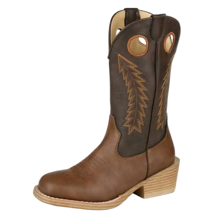 Roper Boy's Square Toe Walker Faux Leather Brown Western Boot KIDS - Footwear - Boots Roper Apparel & Footwear