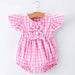 Girl's Flutter Sleeve Pink Plaid Romper KIDS - Girls - Clothing - Jumpers & Rompers Rylee Faith Designs