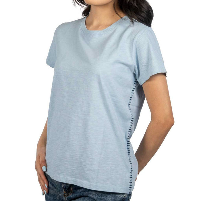 Dylan Contrast Stitch Crew Top WOMEN - Clothing - Tops - Short Sleeved Dylan
