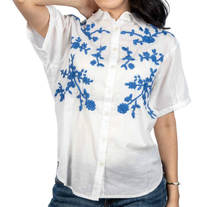 Ivy Jane Paula Floral Blue Top WOMEN - Clothing - Tops - Short Sleeved Sister Mary