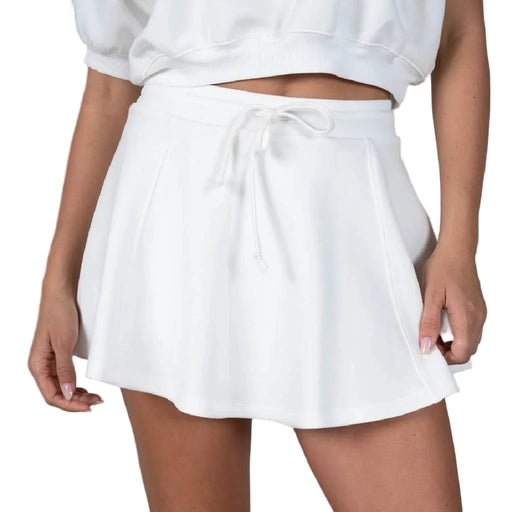 Knit Neoprene Ivory Skater Skort WOMEN - Clothing - Skirts La La Mia