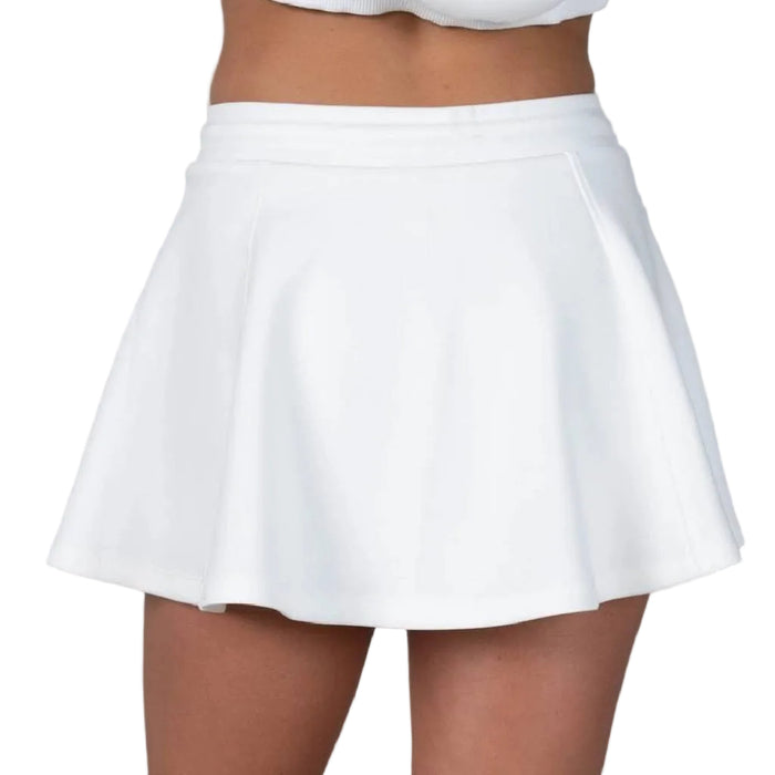 Knit Neoprene Ivory Skater Skort WOMEN - Clothing - Skirts La La Mia