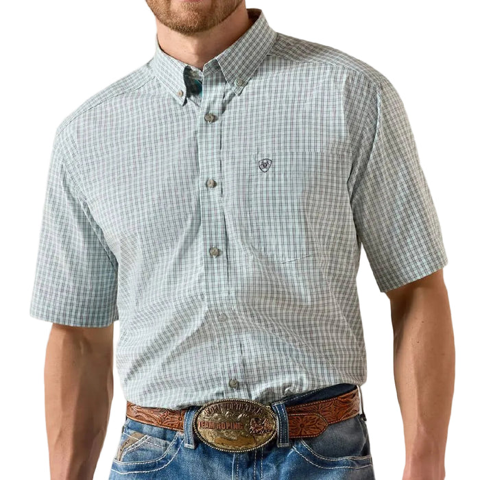 Ariat Men's Pro Proctor Classic Fit Blue Elixir Plaid Button Down Shirt MEN - Clothing - Shirts - Short Sleeve Ariat Clothing