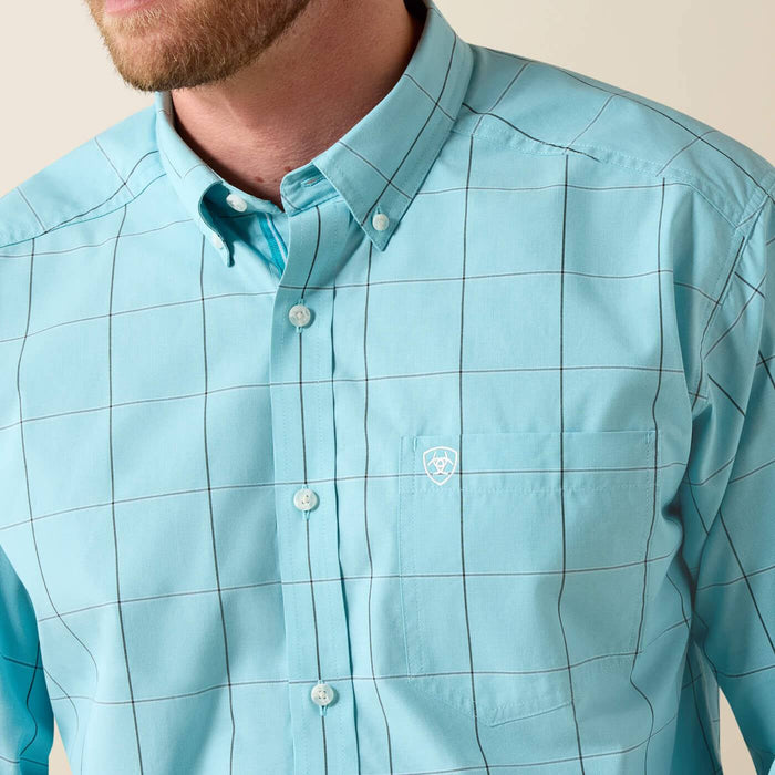 Ariat Men's Pro Series Platt Classic Fit Blue Elixer Plaid Button Down Shirt MEN - Clothing - Shirts - Long Sleeve Ariat Clothing