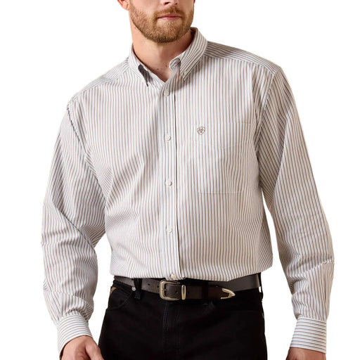 Ariat Men's Cory Classic Fit White Stripe Button Down Shirt MEN - Clothing - Shirts - Long Sleeve Ariat Clothing