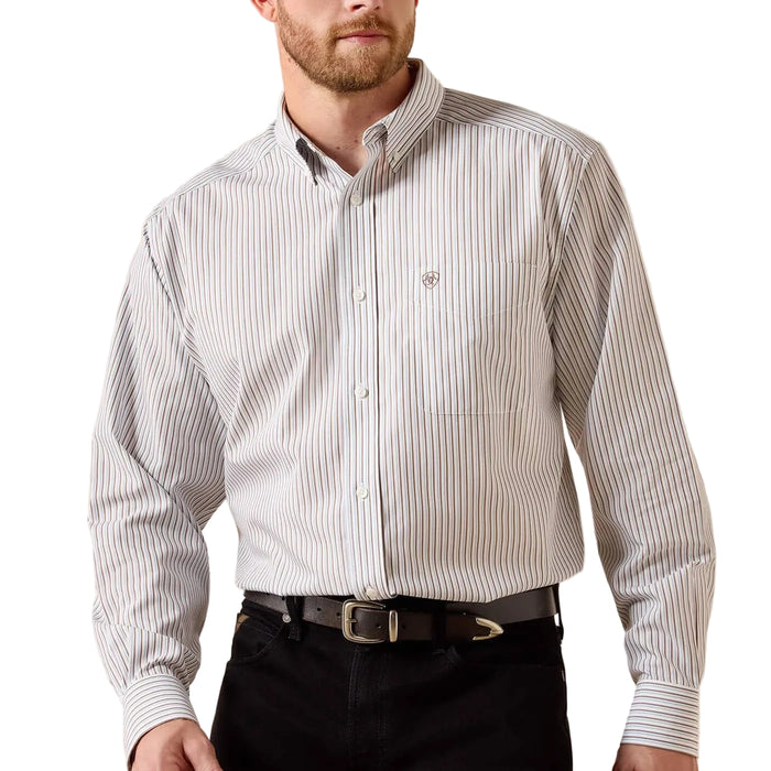 Ariat Men's Cory Classic Fit White Stripe Button Down Shirt MEN - Clothing - Shirts - Long Sleeve Ariat Clothing