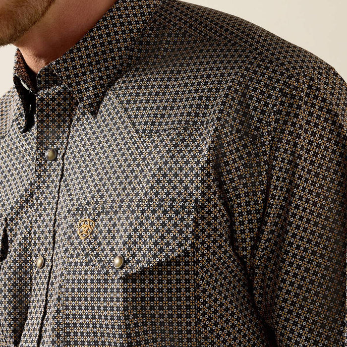 Ariat Men's Frey Classic Fit White Geo Print Pearl Snap Shirt MEN - Clothing - Shirts - Long Sleeve Ariat Clothing
