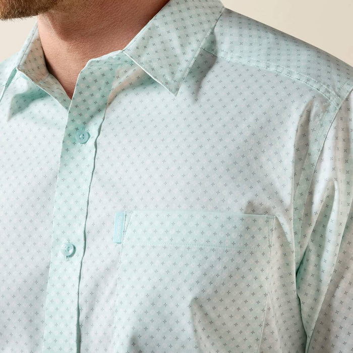 Ariat Men's Everything Classic Fit Blue Glow Southwest Crosses Button Down Shirt MEN - Clothing - Shirts - Long Sleeve Ariat Clothing