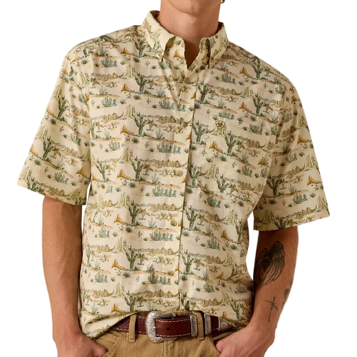 Ariat Men's Sable Classic Fit Almond Oil Scenic Print Button Down Shirt MEN - Clothing - Shirts - Short Sleeve Ariat Clothing