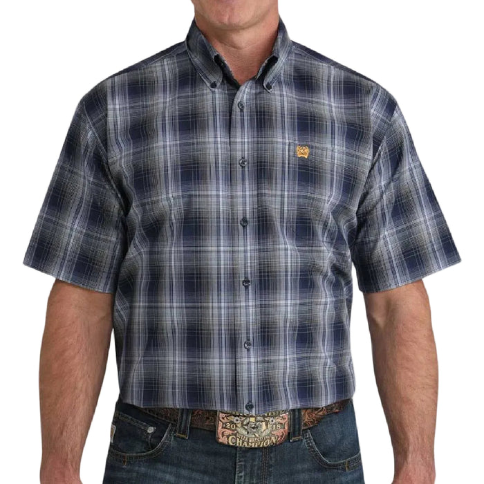 Cinch Men's Plaid Navy Button Down Shirt MEN - Clothing - Shirts - Short Sleeve Cinch