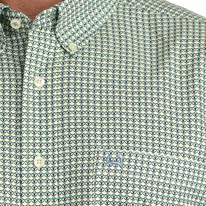 Cinch Men's Arenaflex Green Geo Print Button Down Shirt MEN - Clothing - Shirts - Short Sleeve Cinch