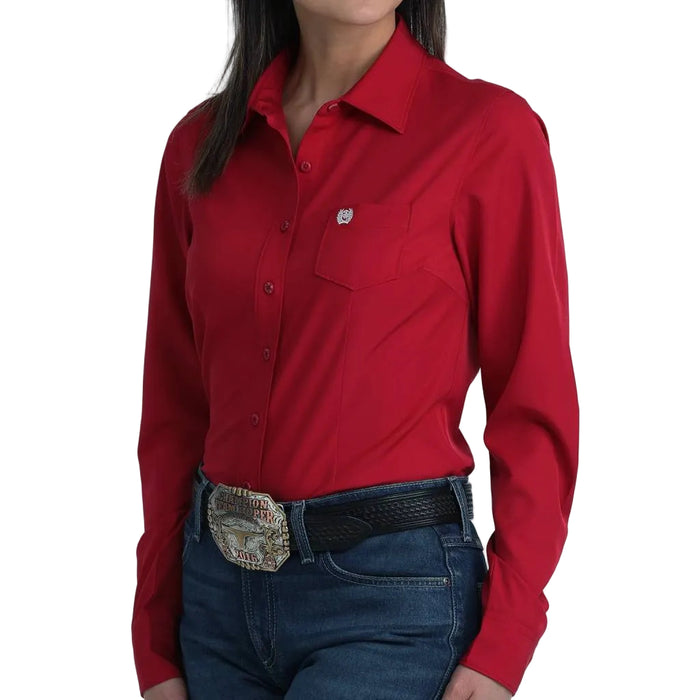 Cinch Women's Areanflex Solid Dark Pink Button Down Shirt WOMEN - Clothing - Tops - Long Sleeved Cinch