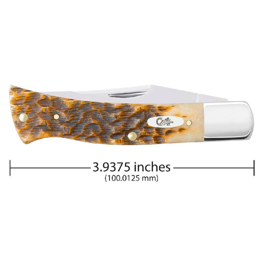 Case Amber Bone SS - Peach Seed Jig Case Axe Handle Knives W.R. Case