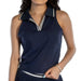 Melodie Sea Blue Johnny Collar Top WOMEN - Clothing - Tops - Sleeveless RD International