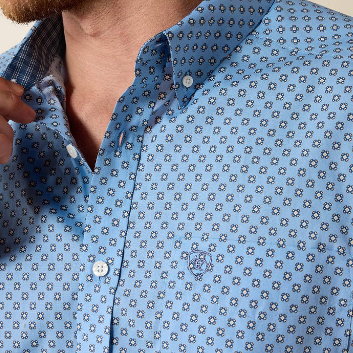 Ariat Men's Cash Classic Fit Blissful Blue Medallion Print Button Down Shirt MEN - Clothing - Shirts - Short Sleeve Ariat Clothing