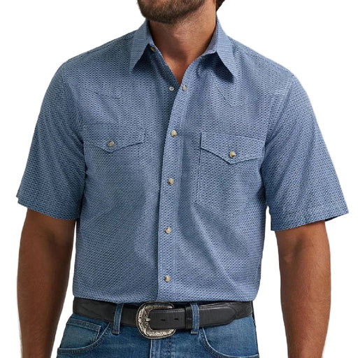 Wrangler Men's 20X Competition Blue Print Pearl Snap Shirt MEN - Clothing - Shirts - Short Sleeve Wrangler