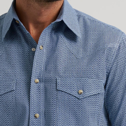 Wrangler Men's 20X Competition Blue Print Pearl Snap Shirt MEN - Clothing - Shirts - Short Sleeve Wrangler