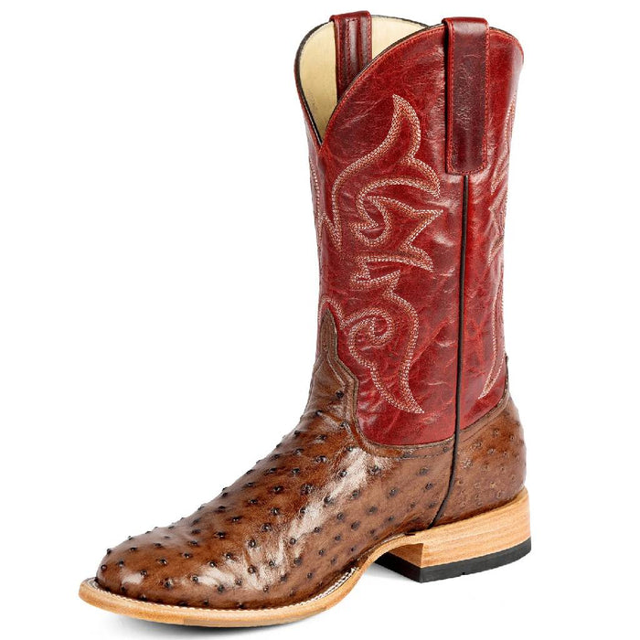 Horse Power Men's Round Toe Kango Tobac Full Quill Ostrich Western Boot MEN - Footwear - Exotic Western Boots Horse Power