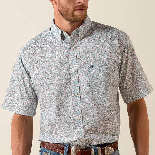Ariat Men's Pier Classic Fit Blue Elixir Southwest Button Down Shirt MEN - Clothing - Shirts - Short Sleeve Ariat Clothing
