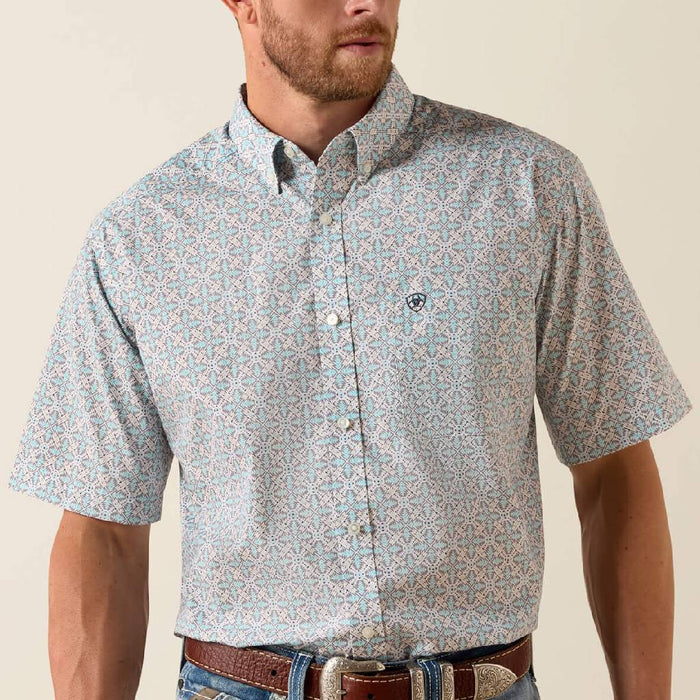 Ariat Men's Pier Classic Fit Blue Elixir Southwest Button Down Shirt MEN - Clothing - Shirts - Short Sleeve Ariat Clothing