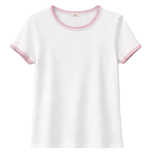 Dylan Brooks Blanket Stitch Tee WOMEN - Clothing - Tops - Short Sleeved Dylan