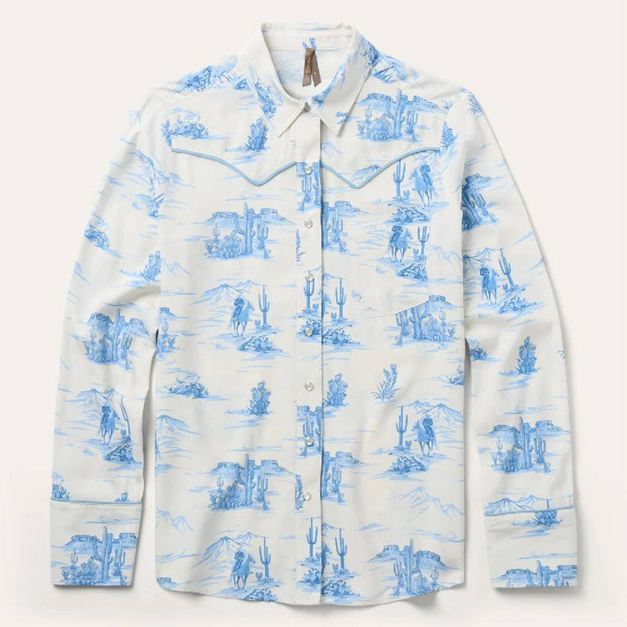 Stetson Women's Indigo Trail Print Pearl Snap Western Shirt WOMEN - Clothing - Tops - Long Sleeved Stetson
