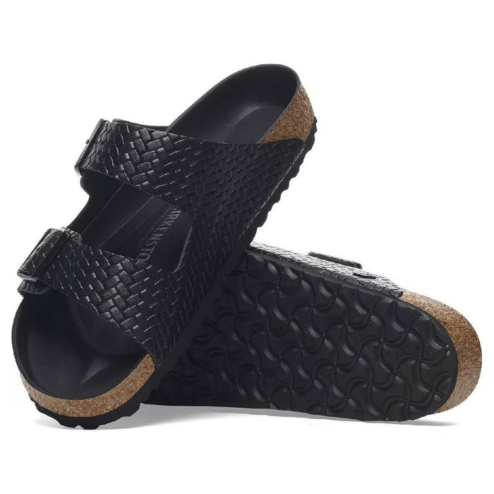 Birkenstock Arizona Woven Embossed Leather - Black WOMEN - Footwear - Sandals Birkenstock